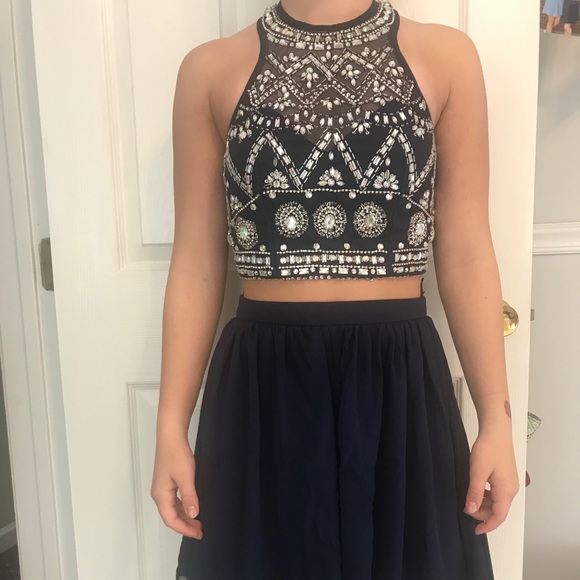 B Darlin Dresses & Skirts - Two piece sequin royal blue mini dress